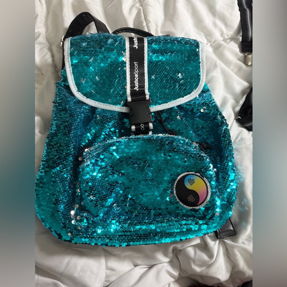 Justice Sport girls' sequin backpack bright and youthful